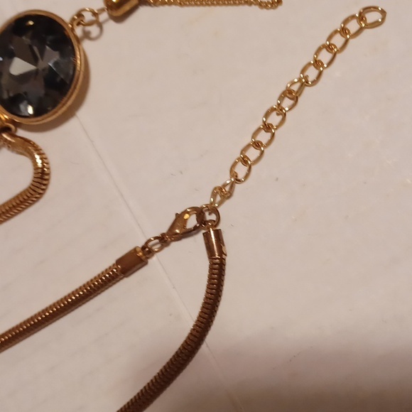 4/$40 New Large Bejeweled Necklace With Thick Chain - Picture 4 of 5